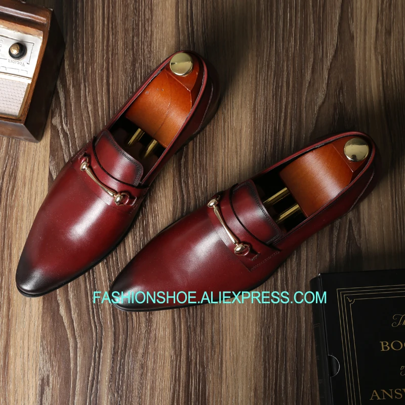 

New Arrival 2018 Hot Formal Business Shoes British Style Genuine leather Men's Wedding Party Shoes