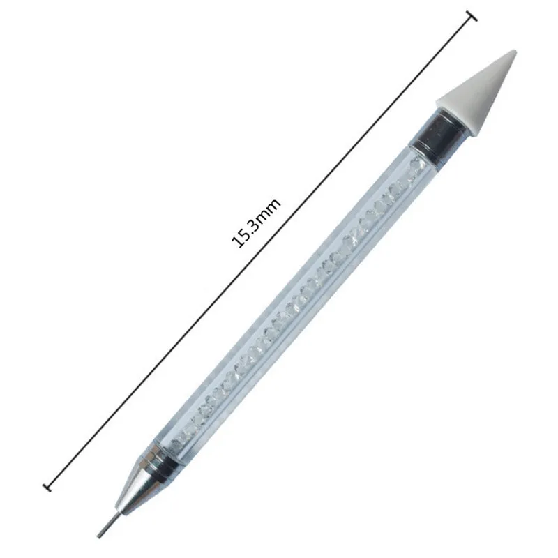 Двойной состава ногтей Pen расставить хрустальные бусины ручка гвоздики со