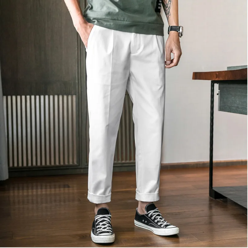 

Men's Casual Trousers 2019 Four Seasons New Style British Tide Slim Feet Pants Youth Popular Loose Pants Casual Men's Clothing