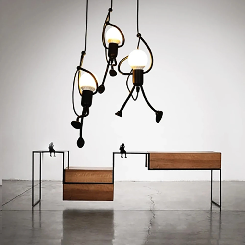 Kaufen Moderne anhänger lampe wenig mann klettern Elegante Aufhänger für home innen Beleuchtung Kunst dekoration Anhänger Licht