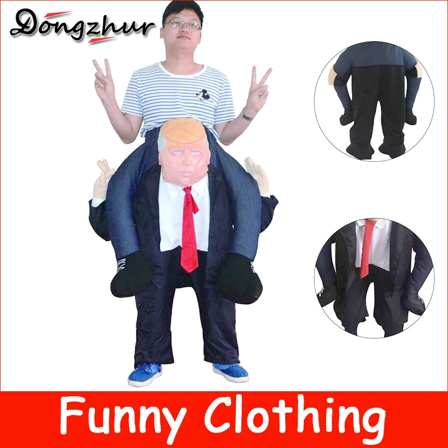 

Dongzhur New Funny Donald Trump Rider Costume Inflatable Costumes For Adults Women Men Halloween Carnaval Party Cosplay AWE3686