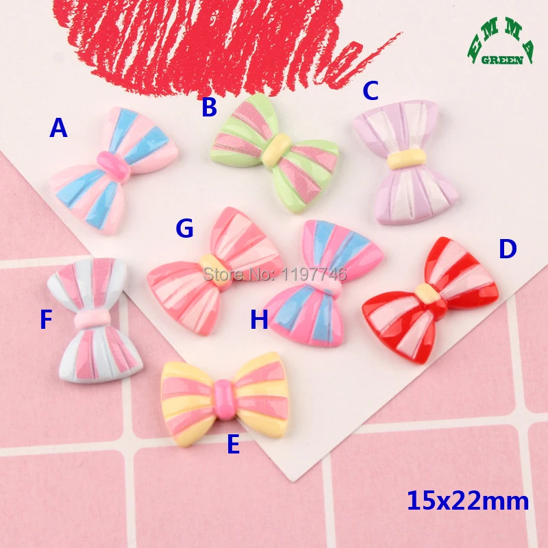 

Resin Slime Charms for Phone Cases 10pcs Stripes Bow Charms 10pcs Flatback Resin Cabochon for Scrapbooking Bow Resin Charms