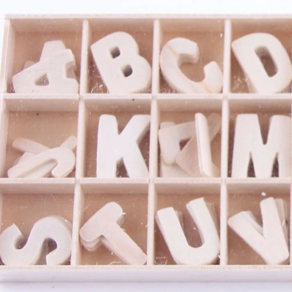 

26 Pieces Wood Letters Wooden Alphabets Letter Craft Pieces for DIY Wedding Home Bar Display Decor