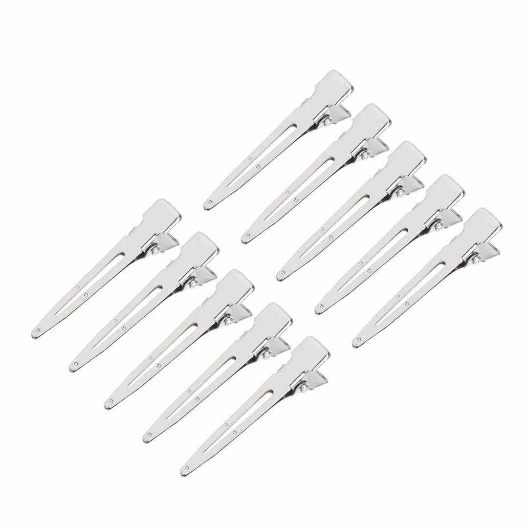 Mayitr 50pcs Hair Alligator Clips DIY Silver Flat Metal Single Prong