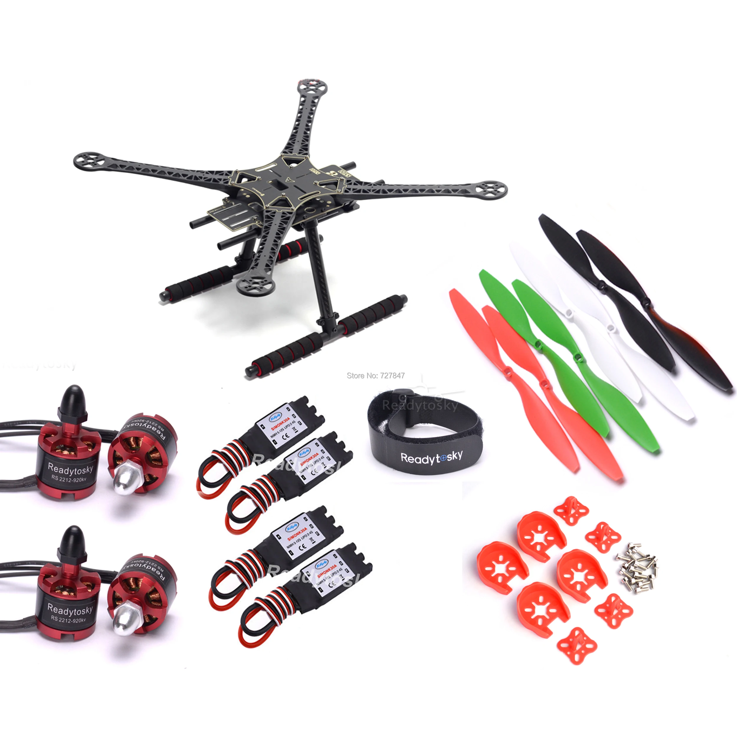 Квадрокоптер S500 рама 2212 920KV мотор 30A Simonk ESC 1045 пропеллер супер комбо|super combos|1045