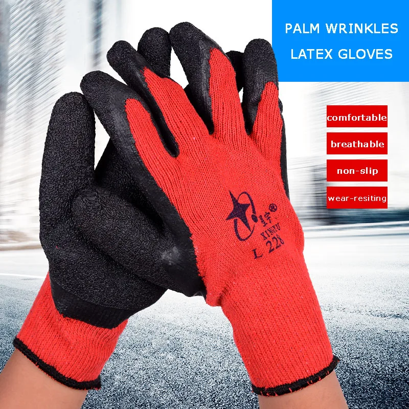 

Work gloves Latex/Cotton Working Gloves Cutproof Anti-oil Industrial Acid Alkali Corrosion Resistant Environmental For Worker