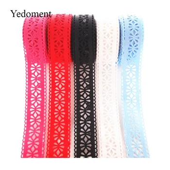 

10 yards/lot 28mm white hollow flowers solid grosgrain ribbons cloth tape diy hair accessories WQ14100505