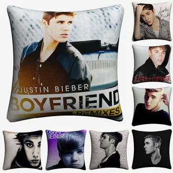 

Justin Bieber Boyfriend Singer Star Decorative Cotton Linen Cushion Cover 45x45cm For Sofa Chair Pillow Case Home Decor Almofada