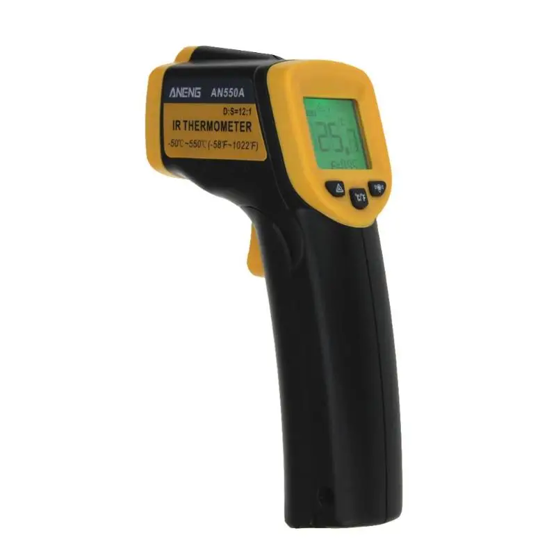 

AN550A Digital Thermometer Red Laser Infrared Thermometer Non-Contact IR Pyrometer LCD Temperature Meter