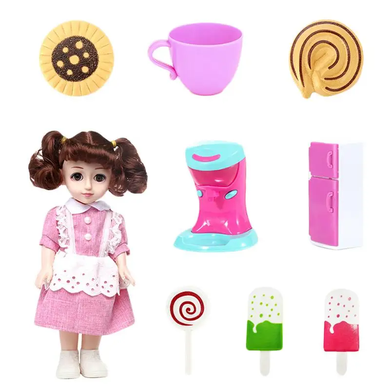 30 سنتيمتر الكهربائية صوتي دمية فتاة مجموعات الالعاب اللعب منزل اللعب أثاث المطبخ مجموعة اللباس دمية فتاة هدية عيد ميلاد للأطفال