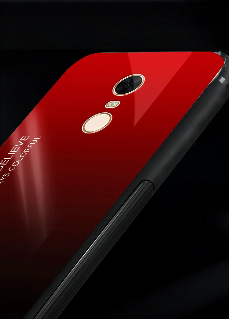 Чехол для Redmi Note 4 Note4 с градиентом аврора закаленное стекло задняя крышка Xiaomi 4X