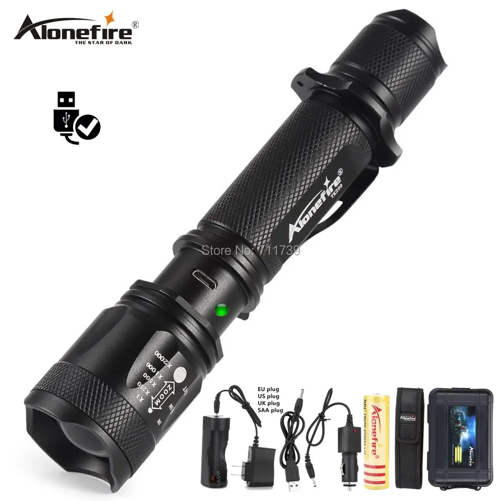 

AloneFire TK200 L2 usb Rechargeable led flashlight Zoomable Powerful Outdoor Self-driving Camping Handheld spotlight