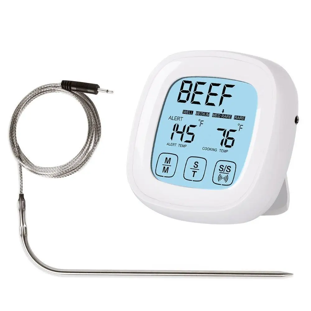 

BBQ Thermometers Household Digital Meat Cooking Touchscreen Oven Thermometer Chicken Barbecue Probe Timer Accurate Grill Food