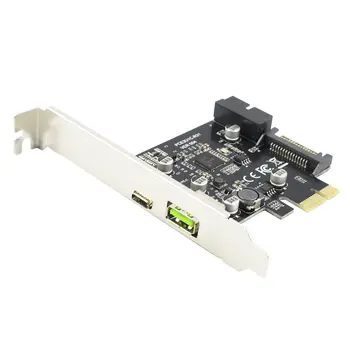 

USB3.1 Type-C Expansion Card Front 19PIN BC1.2 Fast Charge USB-C Riser Card Destop Add on Cards USB3.1 Type-C Interface