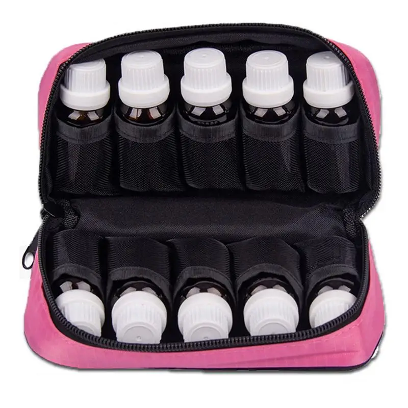 

10 Grid Essential Oil Storage Bag Portable Carrying Travel Nail Polish Organizer Women Perfume Oil Collecting Case 10/15ML