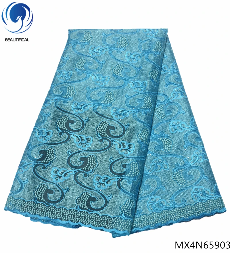 

Beautifical mesh lace fabric lace net embroidery african lace fabric 2018 high quality lace light blue online hot sales MX4N659
