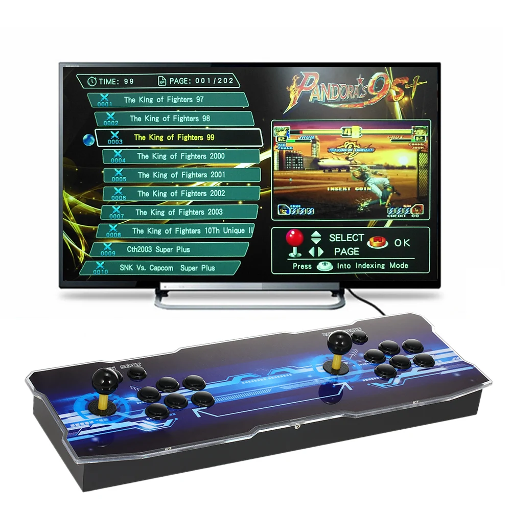 

9S+ Arcade TV Console 2020 in 1 2 Players Video Game Console Control Arcade Joystick Arcade Buttons HD VGA USB for PC TV Laptop