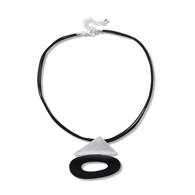 

Hyperbole Lrregular Triangle Oval Combination Pendant Necklace Fashion Choker Necklaces 2019 Lady Jewelry