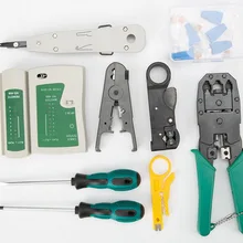 20 наборов RJ45 RJ11 RJ12 CAT5 CAT5e Портативный локальной сети Repair Tool Kit кабель Utp тестер и плоскогубцы Обжимные Щипцы Зажим разъем PC