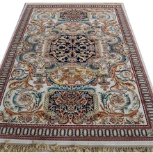 Вискозный французский ковер около 5,3 'X 7,6' машинный изготовленный толстый плюшевый ковер, ковер на заказ 1ivorygc161savyg28