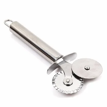 

Two-Wheels Pizza Cutter Stainless Steel Baking Tools Pizzacutter Pizza Wheel Slicer Bakeware Kitchen Tools