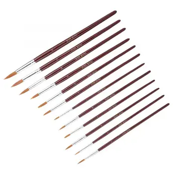 

Watercolor Brush Pen Artist Brush 12Pcs Wine Red Nylon Hair Drawing Brush Art Painting Set Tool Artes Paintbrush Set