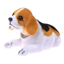 Автомобильный салон автомобиля, белый, черный, качающаяся голова Bobble Dog