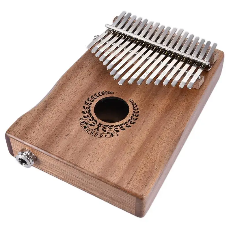 Электрический датчик Kalimba Mbira с 17 клавишами из красного дерева для большого