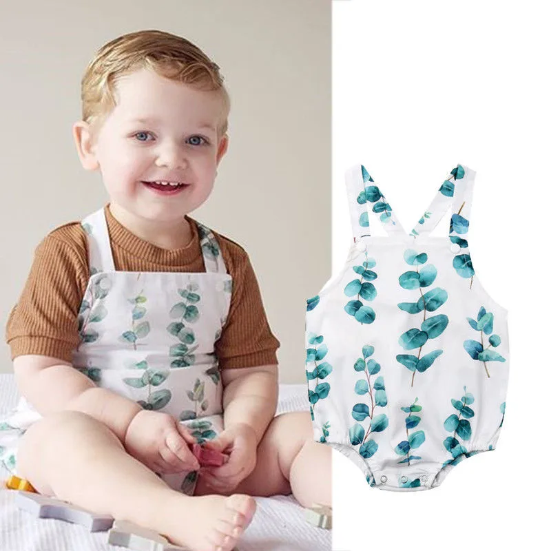 Baby Cotton Bodysuit Sleeveless Bodysuits Baby girl Boy Clothes Print Strap Bodysuits Newborn