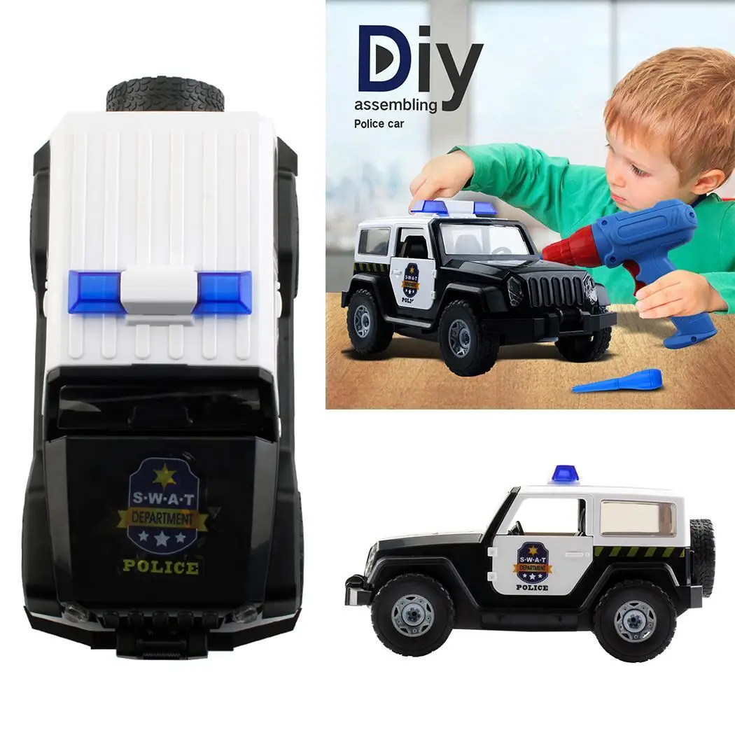 

Kids Puzzle Toy DIY Electric Drill Assembling 2 x AA Battery (Not Included) Children Sound Light Police Car
