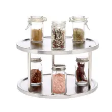 Набор для специй Нержавеющая сталь Органайзер лоток 360 градусов вращающийся 2-х уровневые настольная подпорка для обеденный стол Кухня счетчики шкафы