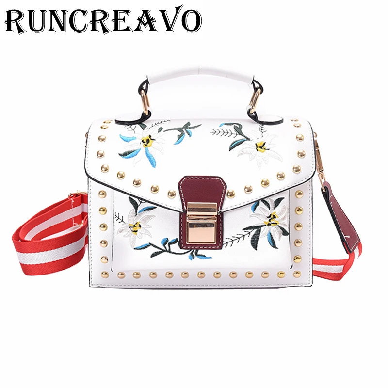 

2019 Small Flowers Women Crossbody Bags Fashion Embroidery Women Shoulder Handbags High Quality PU Leather Ladies Messenger Bags