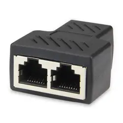 Разъем гнездо сетевой вилки RJ45 локальной сети Ethernet Y Splitter 3 Порты Муфта Разъем 1 до 2 гнездо Splitter