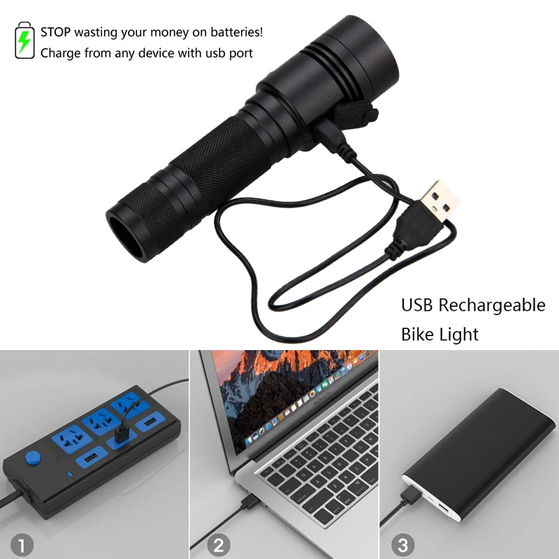 VASTFIRE 10 Вт 800lm T6 LED USB перезаряжаемые военные фонарик IP65 фонарь охотничий 4 режима