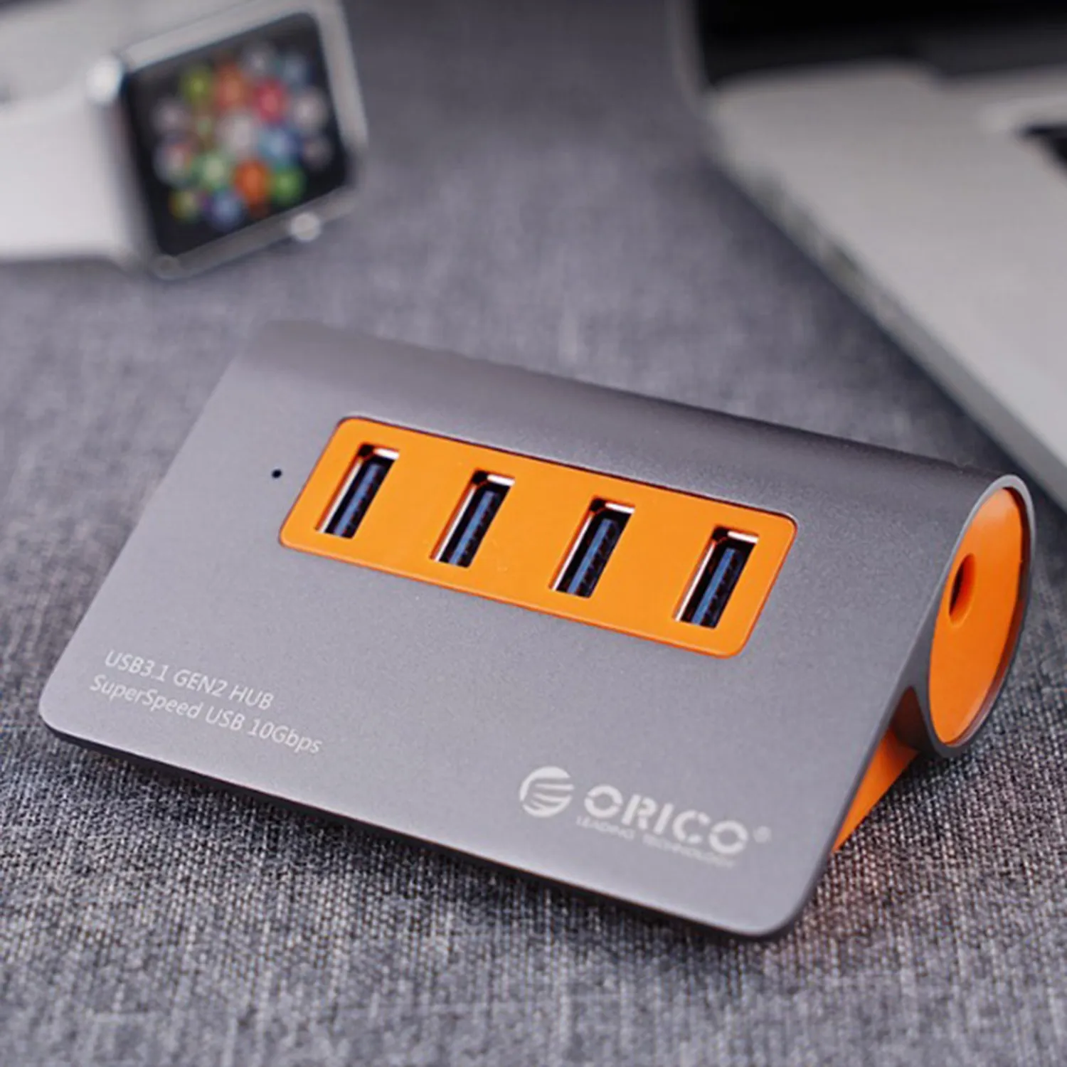 Orico алюминиевый сплав 4 порта Usb 3,1 концентратор 10 Гбит/с супер скорость передачи Usb разветвитель с 12 В адаптер питания для компьютера Acc