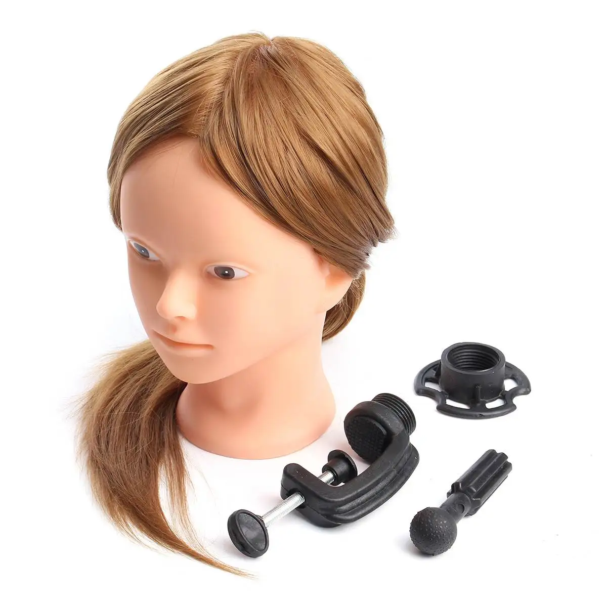 24" Gold 30 Real Hair Hairdressing Makeup Practice Hair Training