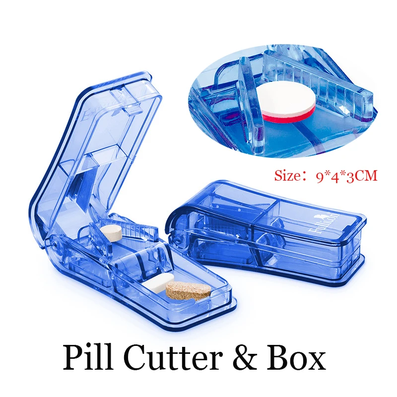 

MOKARLE Pill Cutter Medicine Box Pill Crusher Grinder Splitter Tablet Cutter Divider Storage Case Pill Box Pill Cases & Splitter