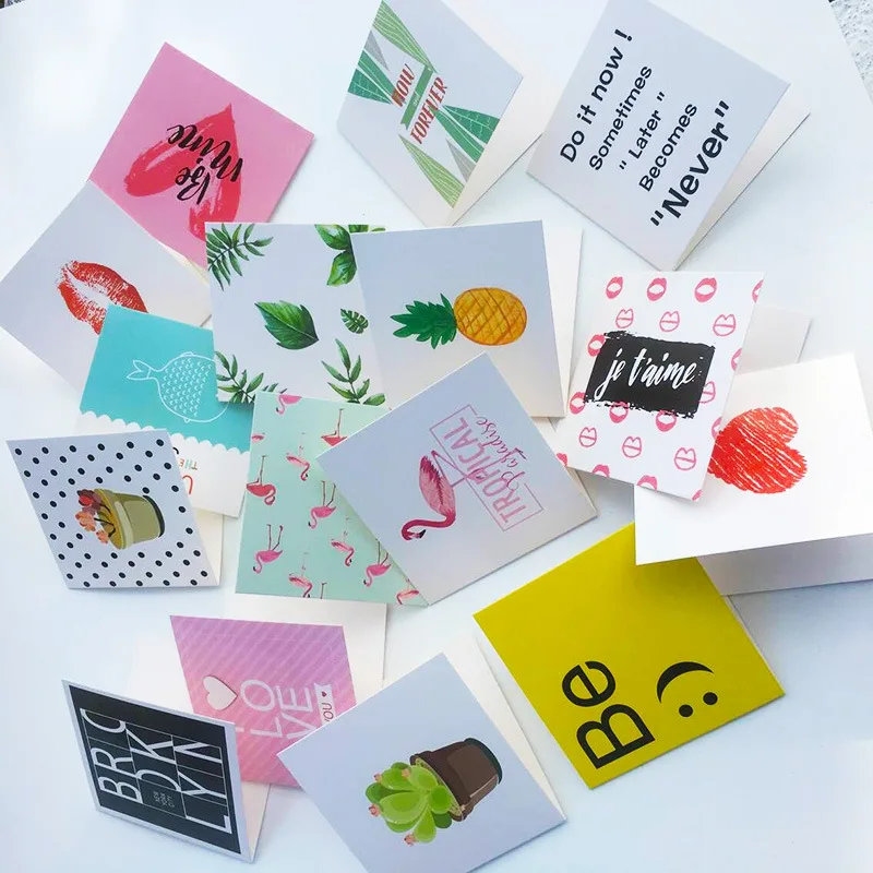 

Mixed 32pcs Greeting Cards Message Paper Photography Props for Holiday Party DIY Decoration Gift Cardstock TE005