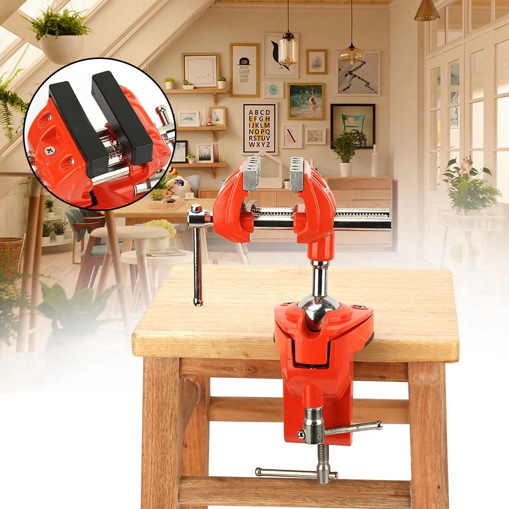 

Swivel Woodworking Clamps Mini 360 Degree Rotating Clamp Vise Adjustable 70mm Jaw Width Vise Table Clamp for Workbench Woodwork