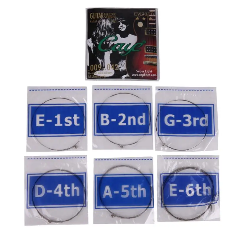 

6Pcs/ Set Guitar Strings Hexagonal Carbon Stee Nickel Plated Steel Guitar Strings for Electric Guitars 2018 New Arrival Z75