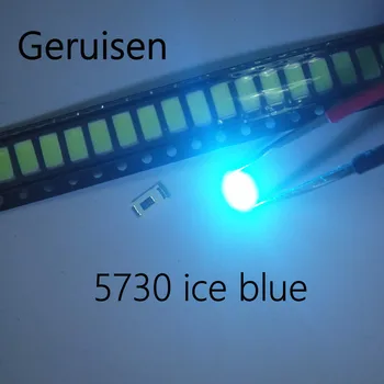 

200PCS Free shipping 5730 diode Ice blue SMD LED 5630 Light emitting Diode Factory direct sale PLCC-2 5730 SMD/SMT ICE Blue led