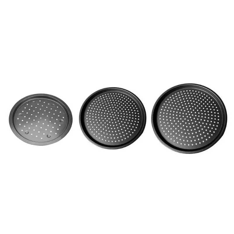 

Carbon Steel Nonstick Pizza Baking Pan Tray Pizza Plate Dishes Kitchen Bakeware Tools