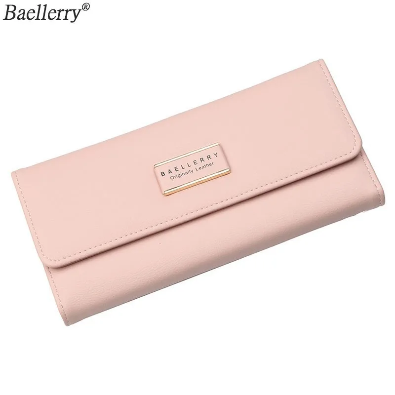 

2018 Baellerry Women Wallets Long PU Leather Cell Phone Pocket Red Female Wallet For Girl Big Top Quality Brand Women Purse