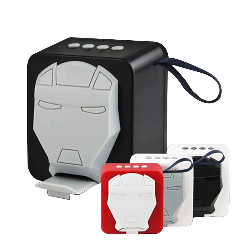 

Mini Bluetooth Speaker Iron Man Mask portable Mobile phone stand speaker strong bass for iphone computer xiaomi Toys Loudspeaker