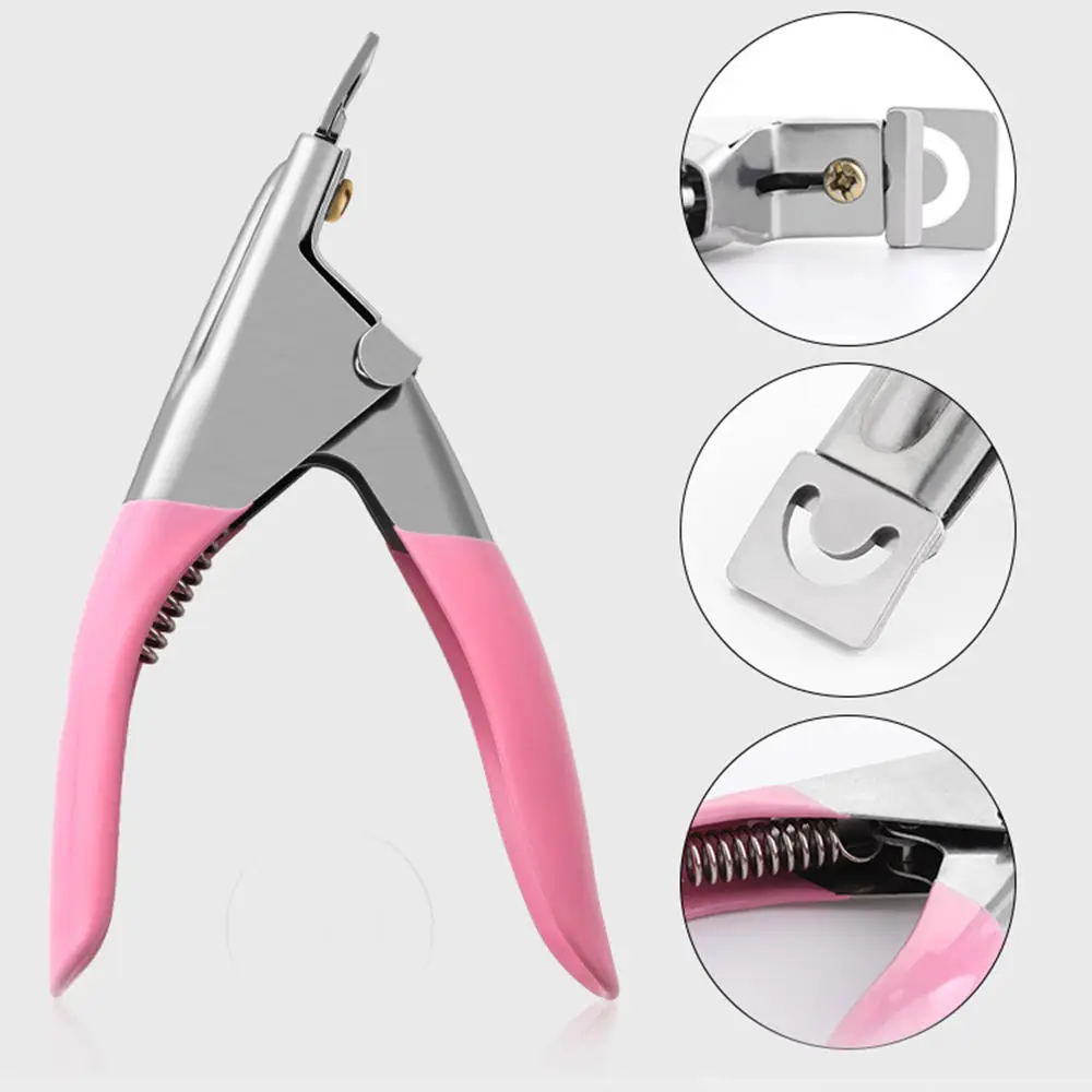 

1 Pink Manicure Nail Scissors Professional Stainless Steel Pedicure Nails Scissor Extra Sharp Toenail Cutter