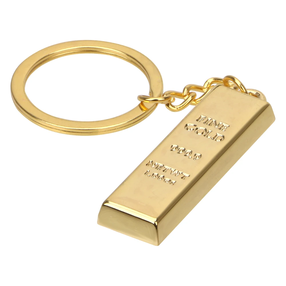 Creative Gold Bar Keychain Car Keyring Key Chain Bullion Key Rings Auto