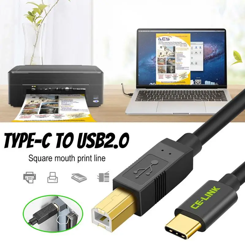 Коннектор типа C с разъемом папа к USB 2 0 B кабель для передачи данных адаптер