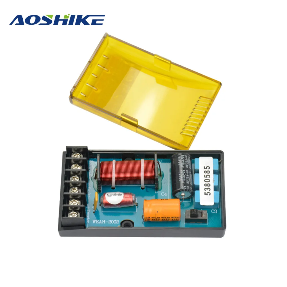 

AOSHIKE 2Pcs 2 Way Car Professional Stereo Audio Frequency Divider Stereo Woofer Loudspeaker Speaker Crossover Filter