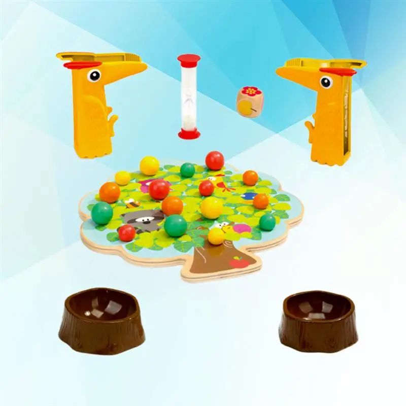 1 Набор веселых игрушек с зажимом для родителей и детей, креативная птичка, едящая фрукты, образовательная интерактивная игрушка с зажимами для детей