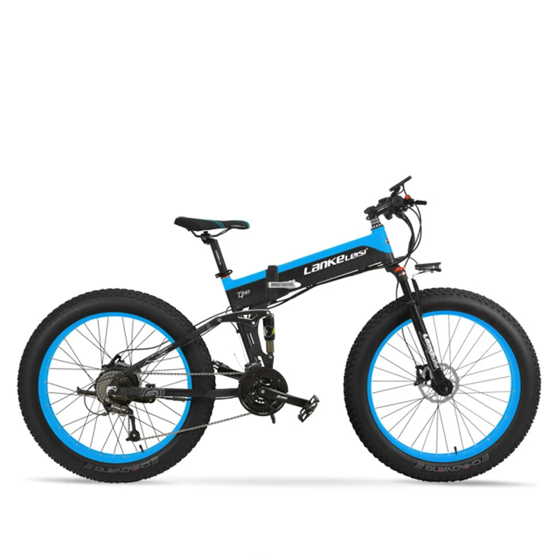 Top 26inch Folding Electric Mountain Bicycle Snow Ebike Electric Fat Bike 48v Lithium Battery 500w High Speed Motor 4.0 Tire Bike 1